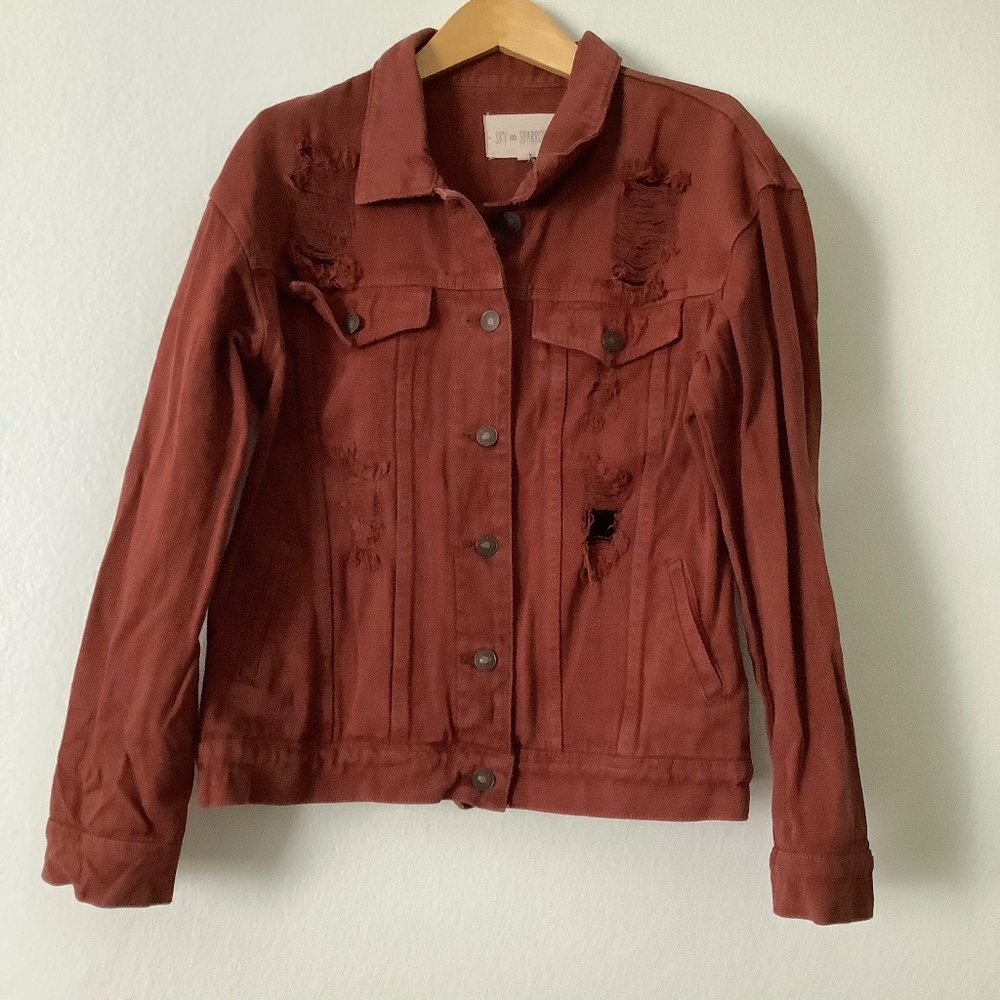 Sky & Sparrow Rust Button Up Jacket Size L - image 1